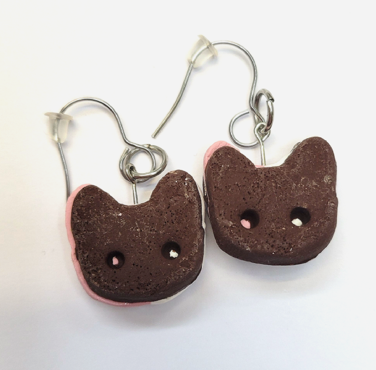 Ice Cream Cookie Cat Earrings